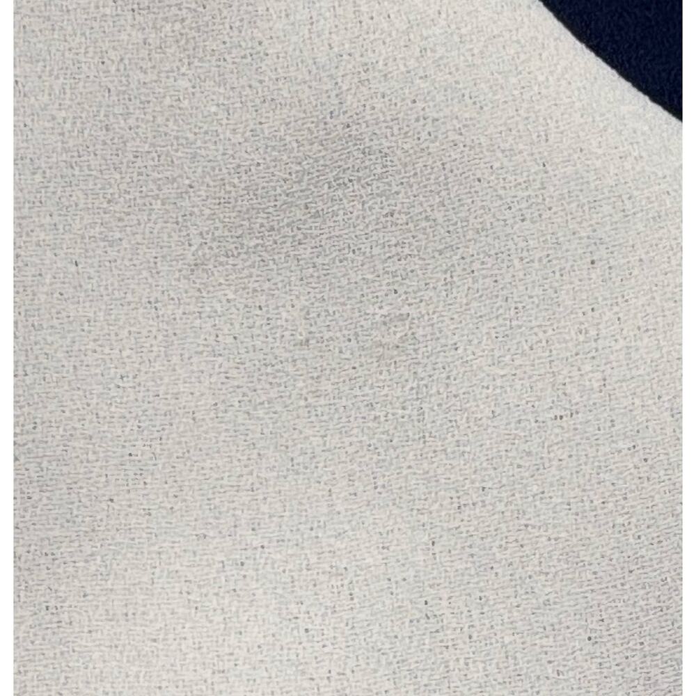 In The Mood Navy Dress White Collar Sheer Sleeves Midi Elastic Waist Size 12 - Picture 10 of 10